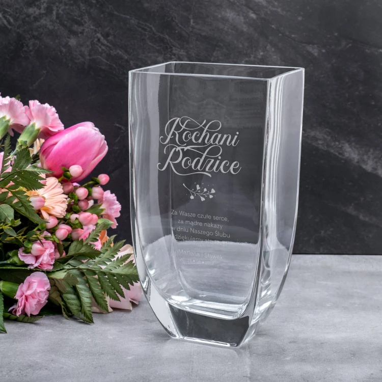 Wazon z grawerem - Flora - Rocznica Ślubu - WAZ007
