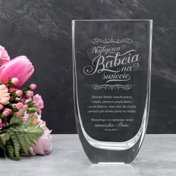 Wazon z grawerem - Flora - WAZ020 - Najlepsza babcia na świecie