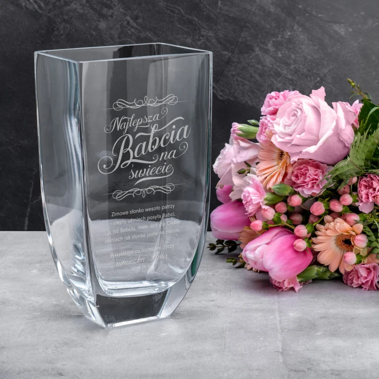 Wazon z grawerem - Flora - WAZ020 - Najlepsza babcia na świecie