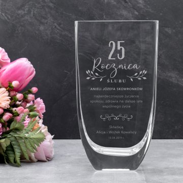 Wazon z grawerem - Flora - WAZ021 - Rocznica Ślubu