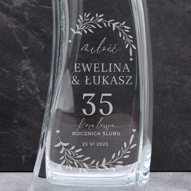 Wazon z grawerem - Lilia - WAZ017 - Koralowa rocznica ślubu