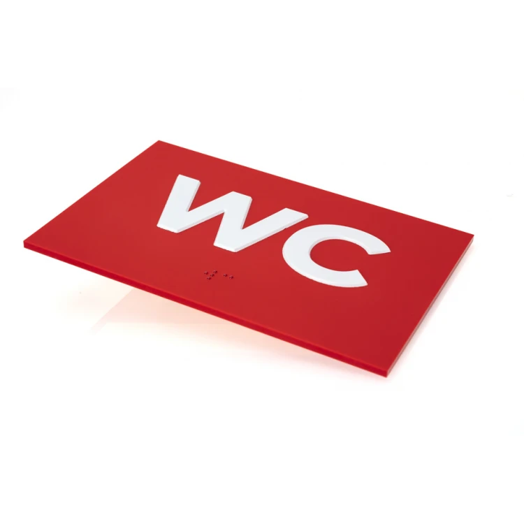 WC - ADA tabliczka z wypukłymi literami z pismem Braille'a - wym. 100x150mm - TAB278