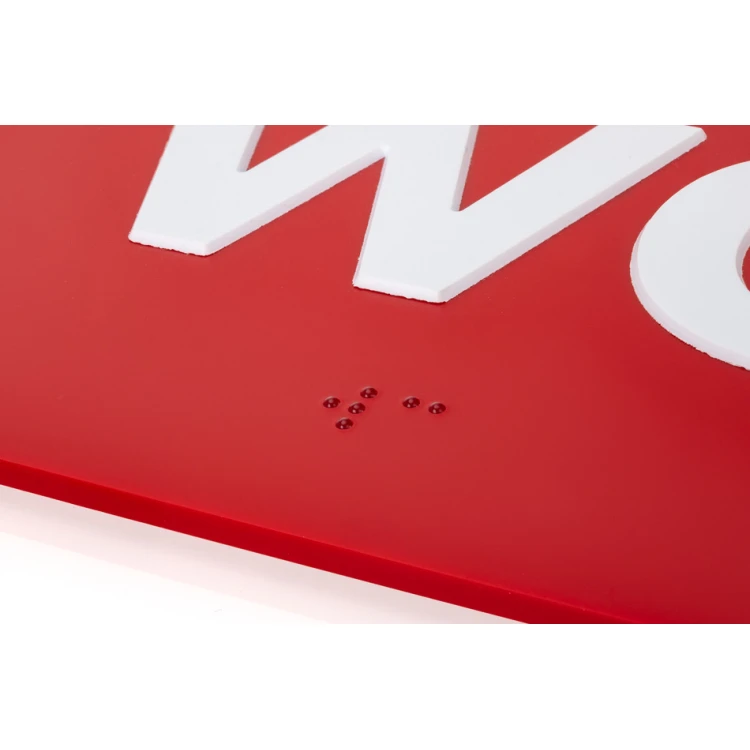 WC - ADA tabliczka z wypukłymi literami z pismem Braille'a - wym. 100x150mm - TAB278