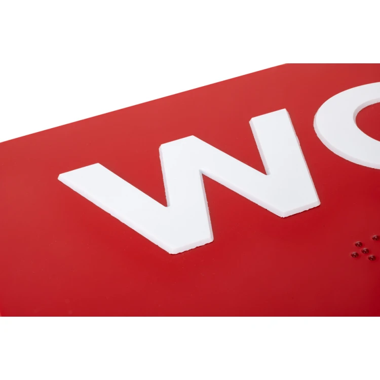 WC - ADA tabliczka z wypukłymi literami z pismem Braille'a - wym. 100x150mm - TAB278