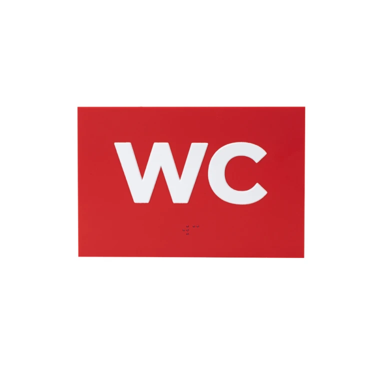 WC - ADA tabliczka z wypukłymi literami z pismem Braille'a - wym. 100x150mm - TAB278