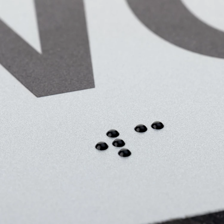 WC - tabliczka z pismem Braille'a - srebrny dibond mat - wym. 115x80mm - TAB541
