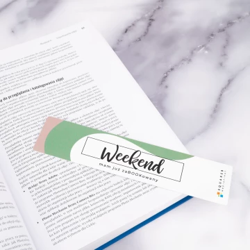 Weekend mam już zaBOOKowany - zakładka do książki z Twoim logo - zestaw 100 sztuk - ZAK030