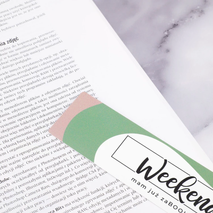 Weekend mam już zaBOOKowany - zakładka do książki z Twoim logo - zestaw 100 sztuk - ZAK030