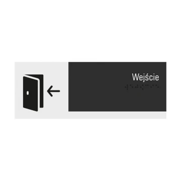 Wejście - tabliczka z pismem Braille'a - akryl szroniony i ADA wym. 200x75mm - NORD - TAB324