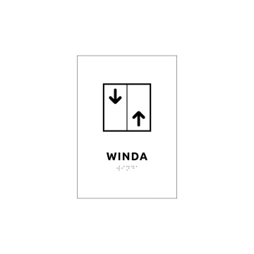 Winda - tabliczka z pismem Braille'a - wym. 140x200mm - PCW twarde - SIMPLE - TAB333