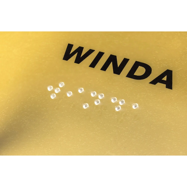 Winda - tabliczka z plexi z alfabetem Braille'a na dystansach - wym. 100x160mm - TAB261