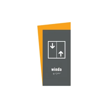 Winda - tabliczka z pismem Braille'a - wym. 130x250mm - PCW twarde - HORIZON - TAB309