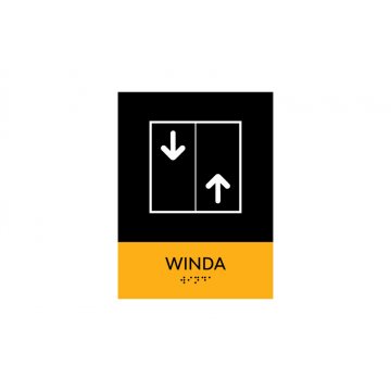 Winda - tabliczka z pismem Braille'a - wym. 150x200mm - PCW twarde - SUN - TAB315
