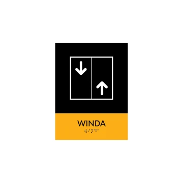 Winda - tabliczka z pismem Braille'a - wym. 150x200mm - PCW twarde - SUN - TAB315