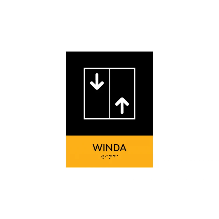 Winda - tabliczka z pismem Braille'a - wym. 150x200mm - PCW twarde - SUN - TAB315