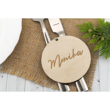 Winietki ślubne z naturalnego drewna grawerowane laserem - WIN004