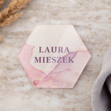 Winietki ślubne z transparentnej plexi z nadrukiem UV - WIN022