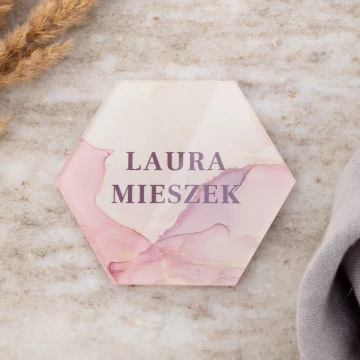 Winietki ślubne z transparentnej plexi z nadrukiem UV - WIN022