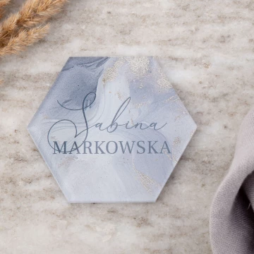 Winietki ślubne z transparentnej plexi z nadrukiem UV - WIN021