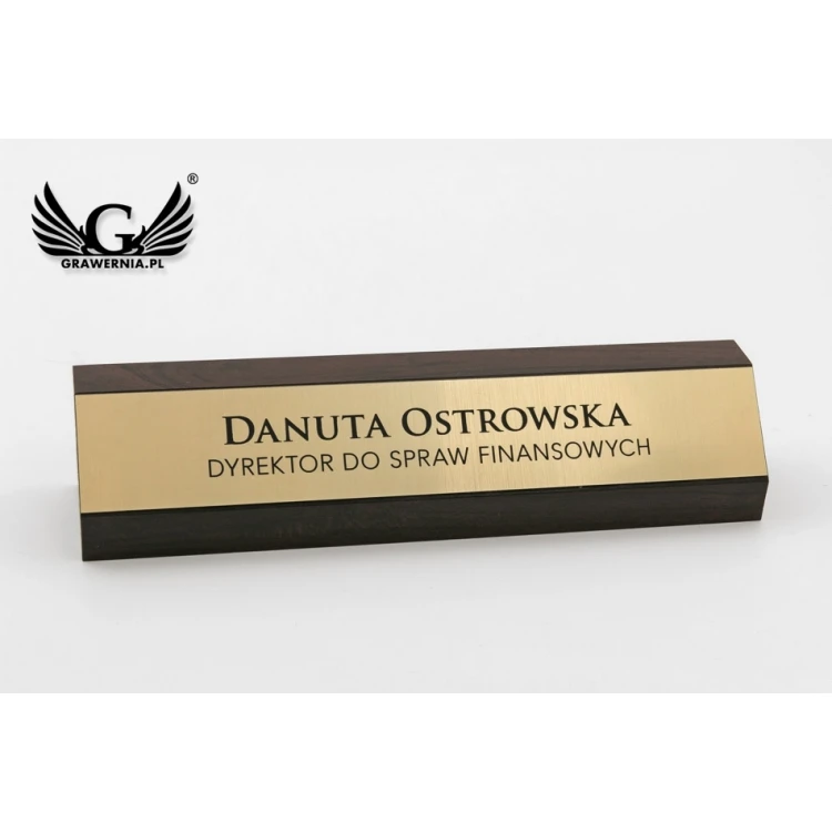 Wizytówka na biurko z grawerowaną tabliczką - WIZ009