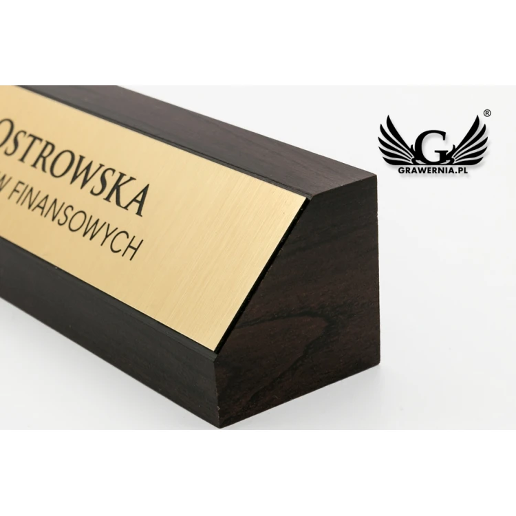 Wizytówka na biurko z grawerowaną tabliczką - WIZ009
