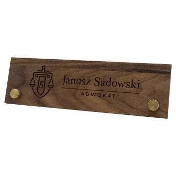 Wizytówka na biurko z imieniem i nazwiskiem - grawer laserem - wym. 200x60 mm - WIZ011
