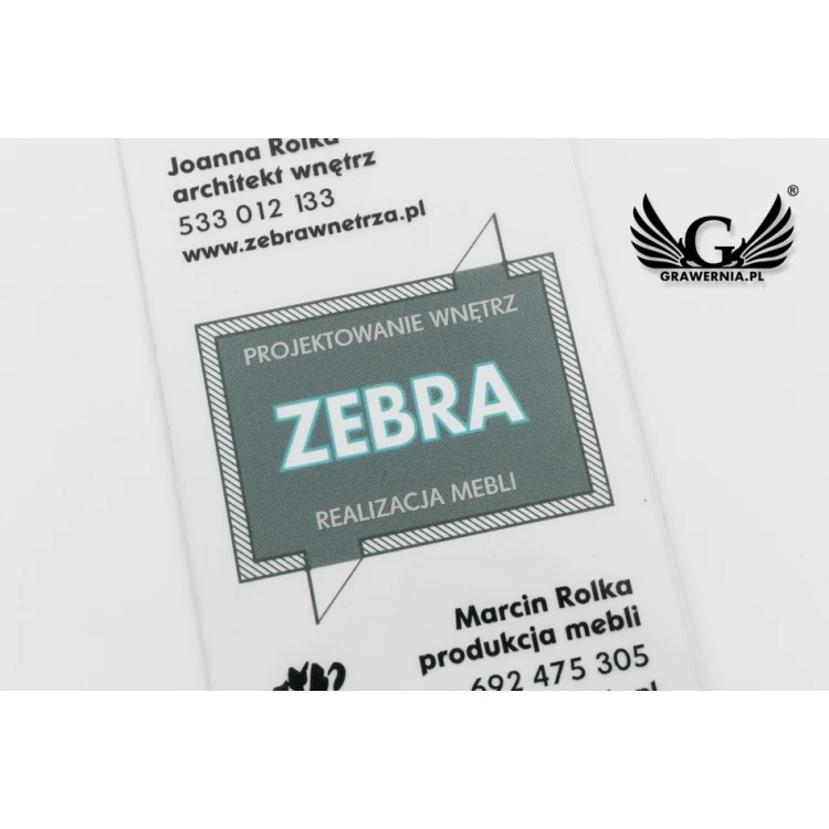 Wizytówki plastikowe przezroczyste - WIZ031 - kolorowy druk UV 