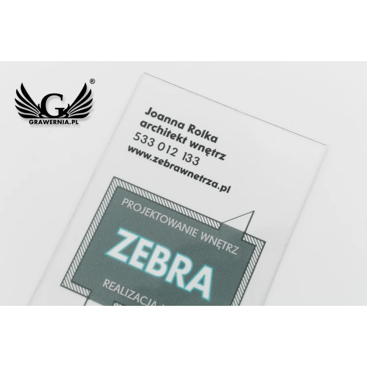 Wizytówki plastikowe przezroczyste - WIZ031 - kolorowy druk UV 