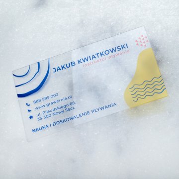 Wizytówki z folii przezroczystej - WIZ040 - kolorowy druk UV 