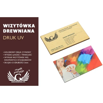 Wizytówki z drewna - Cyfrowy DRUK UV