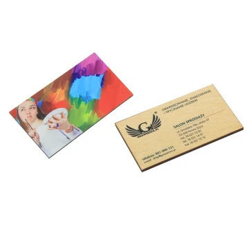 Wizytówki z drewna - DRUK UV - promocyjny pakiet 100 sztuk