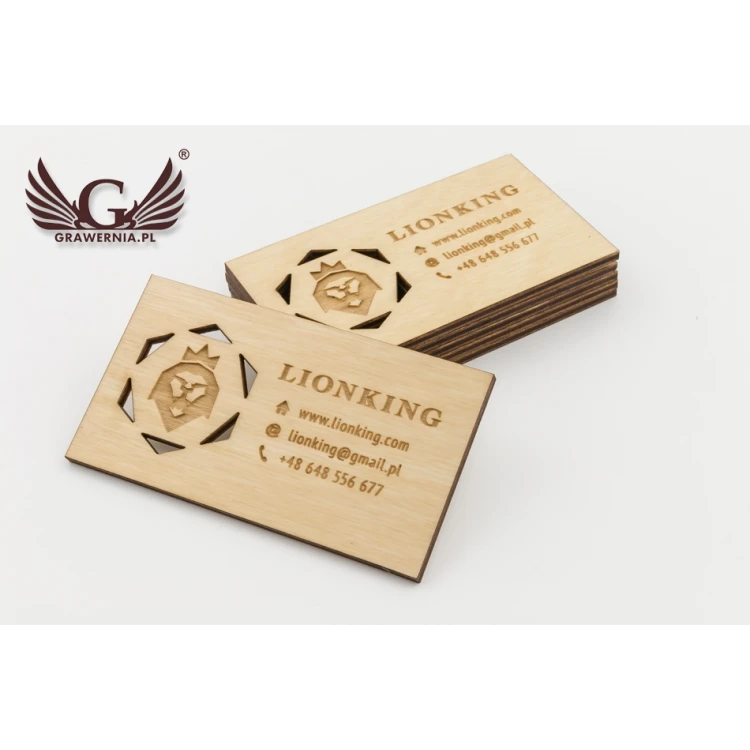 Wizytówki z drewna premium - lakierowane - grawerowane - WZ023