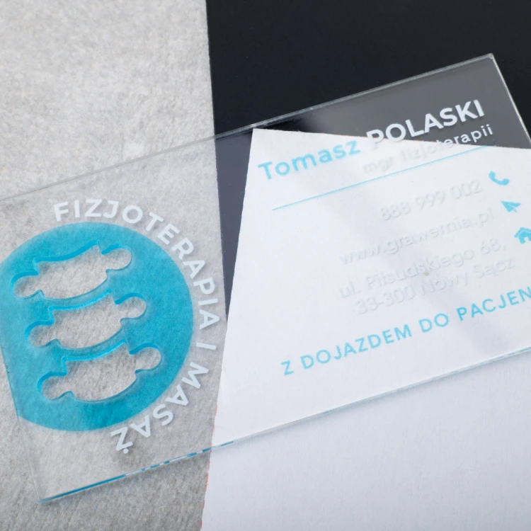 Wizytówki z plexi transparentnej - WIZ044 - kolorowy druk UV 