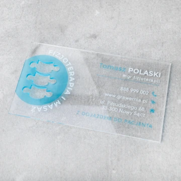 Wizytówki z plexi transparentnej - WIZ044 - kolorowy druk UV 
