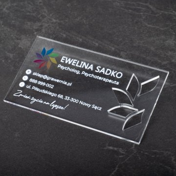 Wizytówki z plexi transparentnej - WIZ045 - kolorowy druk UV 