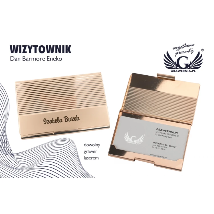 Wizytownik Dan Barmore Eneko Gold z grawerem - WZ036