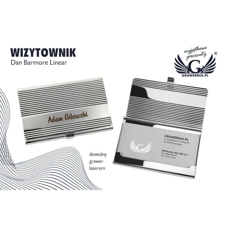 Wizytownik Dan Barmore Linear z grawerem - WZ035