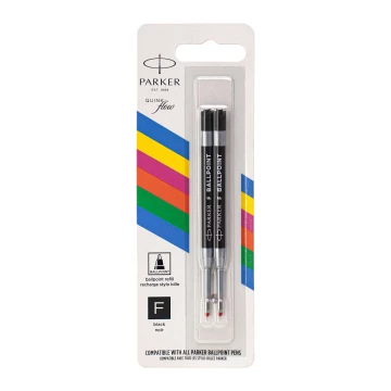 Wkład do długopisu Parker QUINKFLOW Economy - rozmiar F (fine) - czarny tusz - WKP008