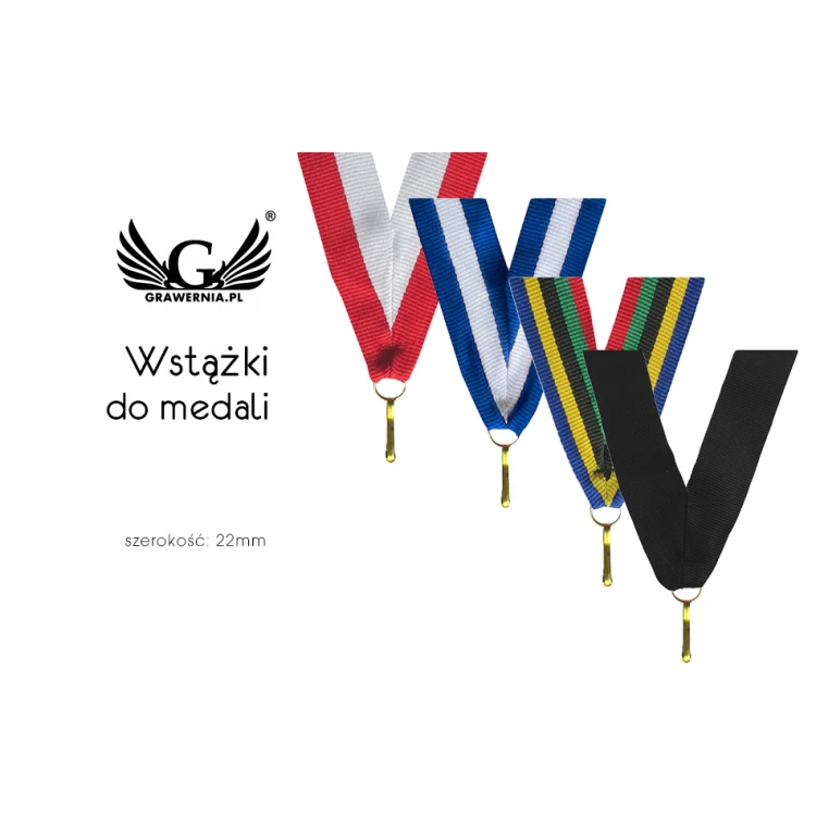 Wstążki do medali z zapięciem na karabińczyk - szerokość 22mm - WS22