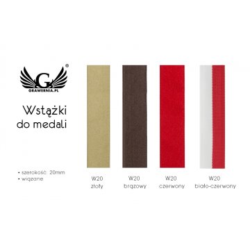 Wstążki wiązane do medali - szerokość 20mm - WS005