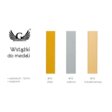 Wstążki wiązane do medali - szerokość 12mm - WS006