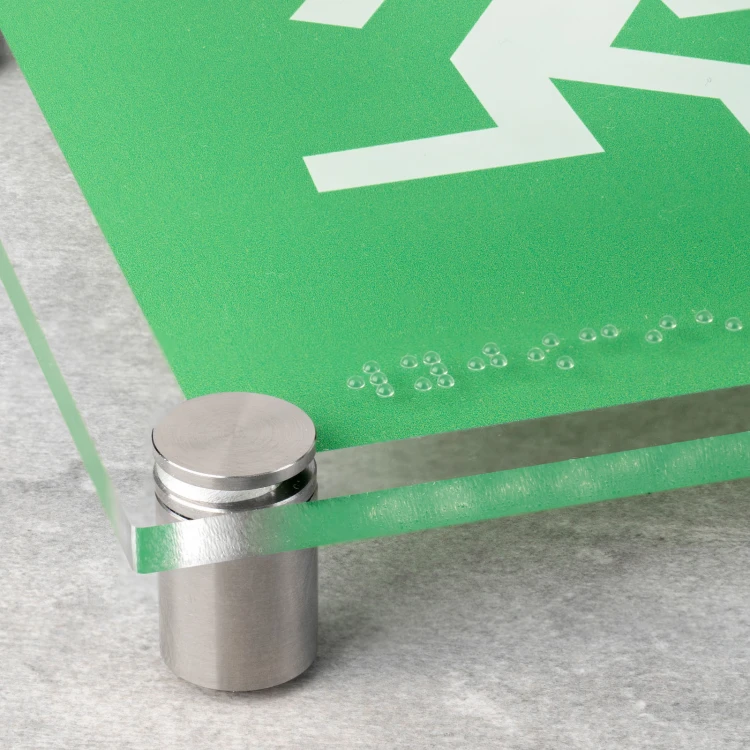 Wyjście ewakuacyjne - tabliczka BHP z plexi z pismem Braille'a - wym. 300x150mm - TAB523