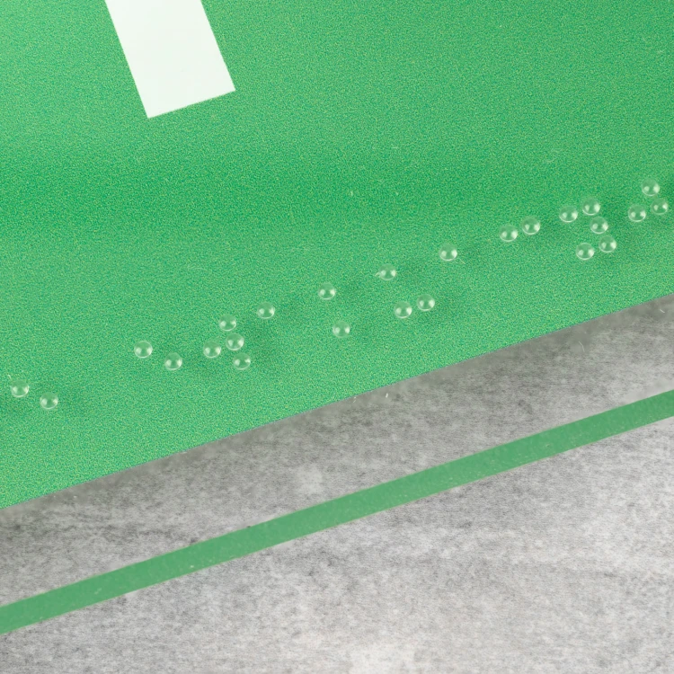 Wyjście ewakuacyjne - tabliczka BHP z plexi z pismem Braille'a - wym. 300x150mm - TAB523