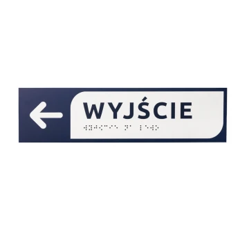 Wyjście - tabliczka kierunkowa z dibondu z pismem Braille'a - wym. 274x72mm - MONO - TAB280