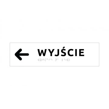 Wyjście - tabliczka kierunkowa z pismem Braille'a - wym. 274x72mm - PCW twarde - SIMPLE - TAB338