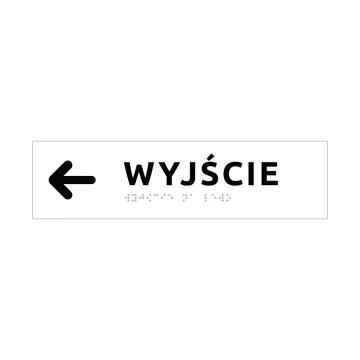 Wyjście - tabliczka kierunkowa z pismem Braille'a - wym. 274x72mm - PCW twarde - SIMPLE - TAB338