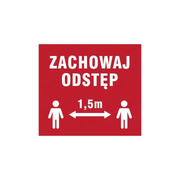 Zachowaj odstęp - wym. 280x250mm - PVC - kolorowy druk UV - TME002