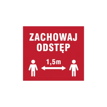 Zachowaj odstęp - wym. 280x250mm - PVC - kolorowy druk UV - TME002