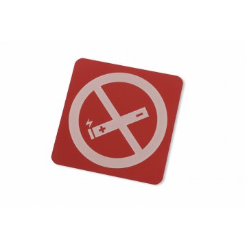 Zakaz palenia papierosów elektronicznych - czerwone aluminium 1mm - tabliczka 80x80mm - Z010