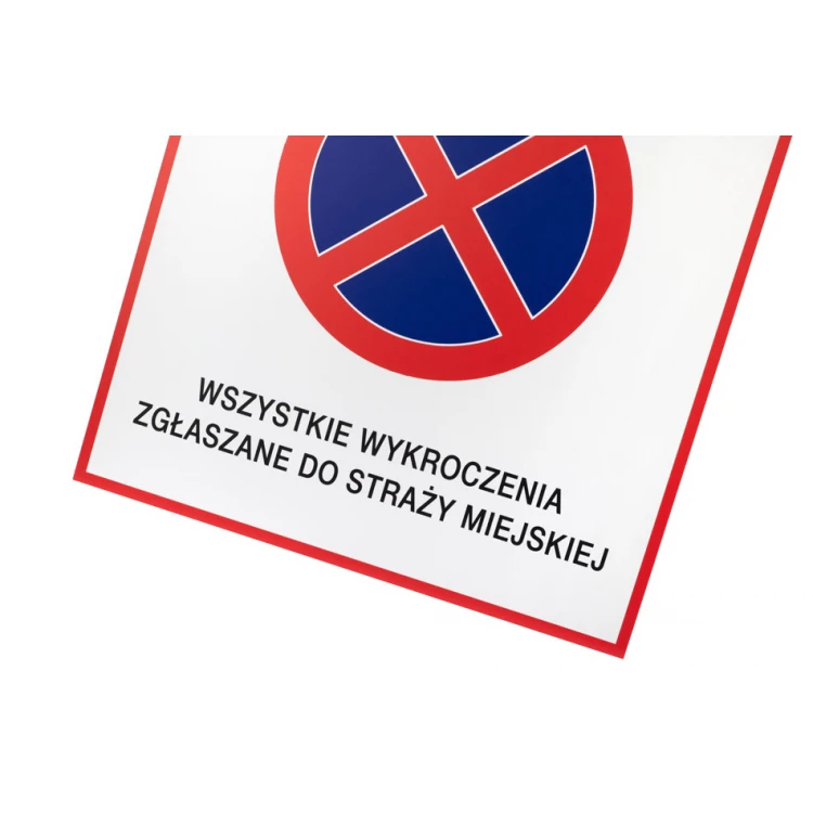 Zakaz parkowania przed bramą - tablica wym. 490x900mm - PVC - kolorowy druk UV - TAB432